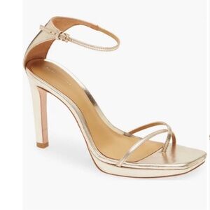 Reformation Metallic Gilda Gold Platform Heel Sandal